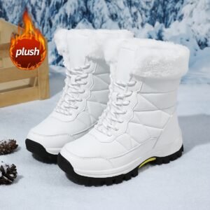 YanHai Elite Women's Faux Fur Collar Snow Boots