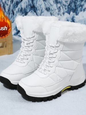 YanHai Elite Women's Faux Fur Collar Snow Boots