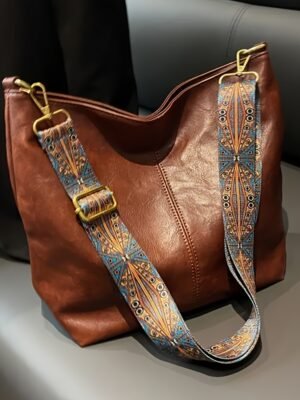 Women's Bohemian Retro Ethnic Hobo Bag - Large Capacity Geometric Strap, Crossbody/Shoulder Bag, Perfect for Birthday/Halloween/Christmas Gifts